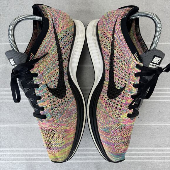 Nike Flyknit Racer 3.0 Lace Up Running Sneakers Multicolor Grey Tongue 8.5 main image 10